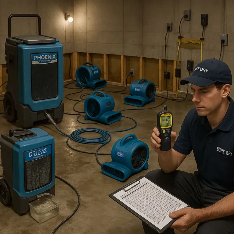 Structural Drying and Dehumidification process in Noble, OK